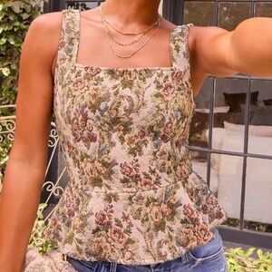 Rosemilk Floral Tapestry Peplum